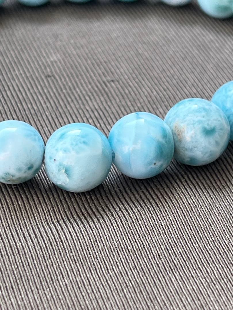 天然石ブレスレット☆ラリマー８ｍｍ〜９mｍ☆綺麗なブルーが癒し♡ドミニカ産