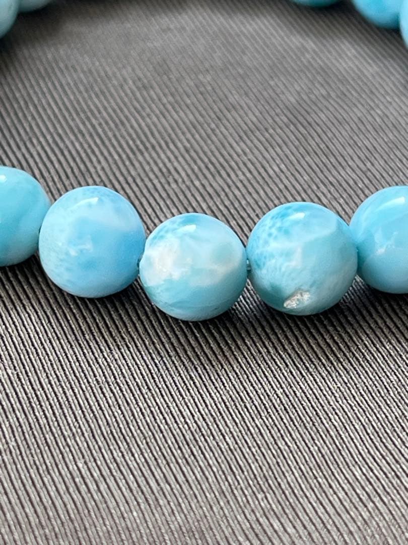天然石ブレスレット☆ラリマー８ｍｍ〜９mｍ☆綺麗なブルーが癒し♡ドミニカ産