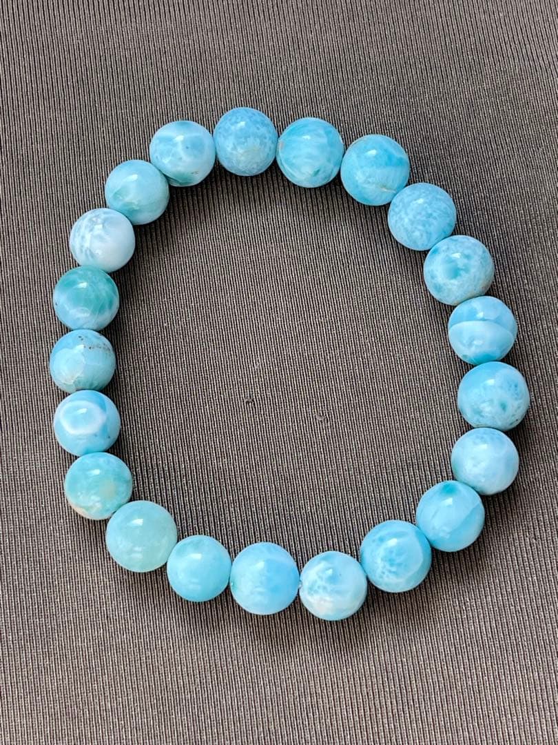 天然石ブレスレット☆ラリマー８ｍｍ〜９mｍ☆綺麗なブルーが癒し♡ドミニカ産