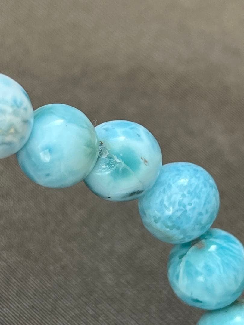 天然石ブレスレット☆ラリマー８ｍｍ〜９mｍ☆綺麗なブルーが癒し♡ドミニカ産