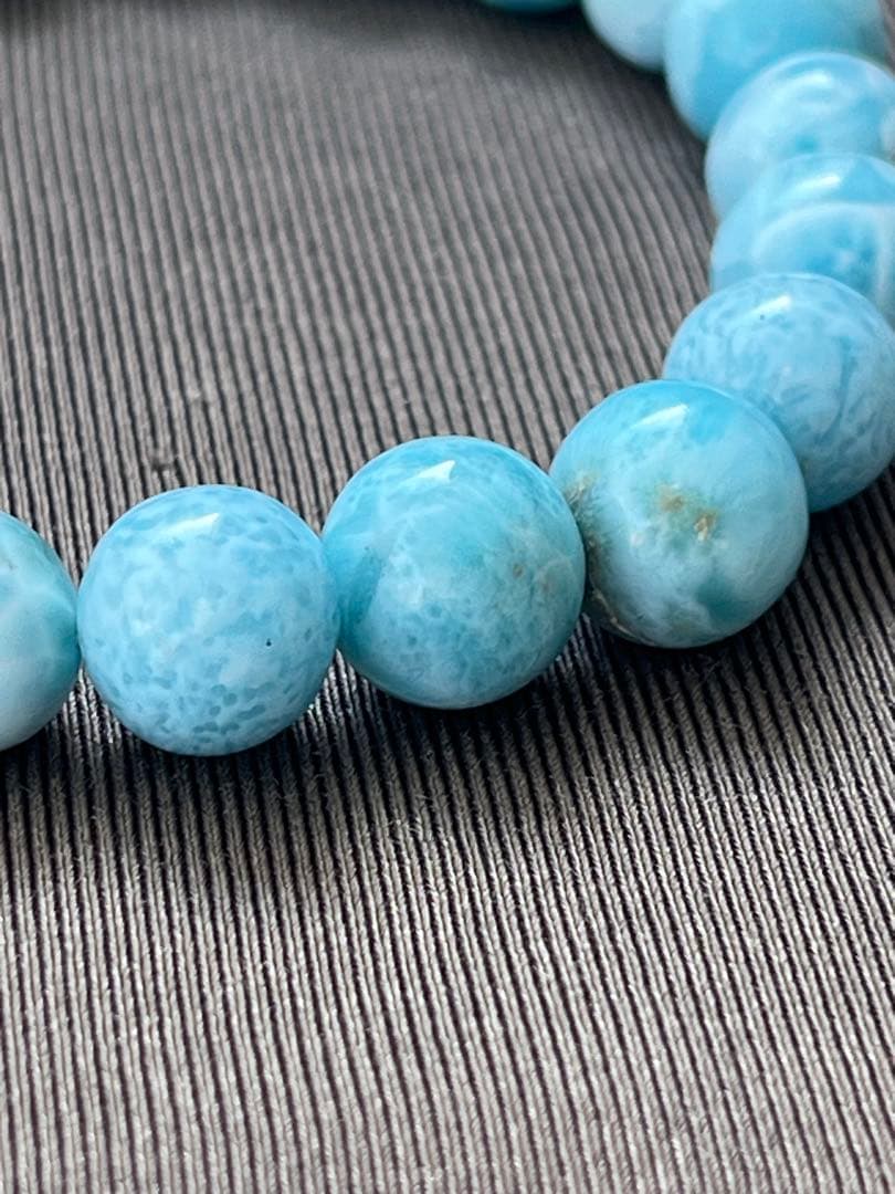 天然石ブレスレット☆ラリマー８ｍｍ〜９mｍ☆綺麗なブルーが癒し♡ドミニカ産