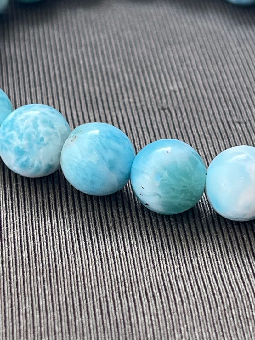 天然石ブレスレット☆ラリマー８ｍｍ〜９mｍ☆綺麗なブルーが癒し♡ドミニカ産