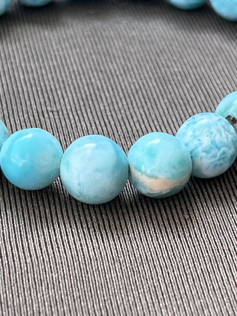 天然石ブレスレット☆ラリマー８ｍｍ〜９mｍ☆綺麗なブルーが癒し♡ドミニカ産