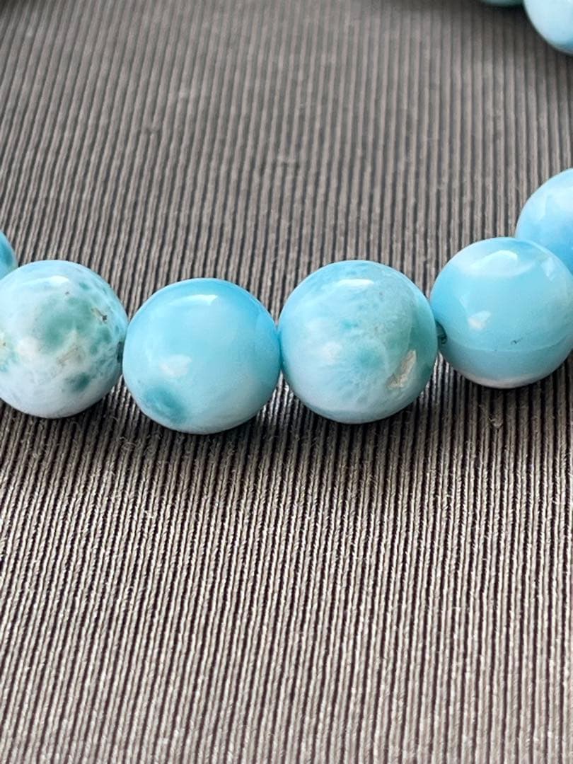 天然石ブレスレット☆ラリマー８ｍｍ〜９mｍ☆綺麗なブルーが癒し♡ドミニカ産