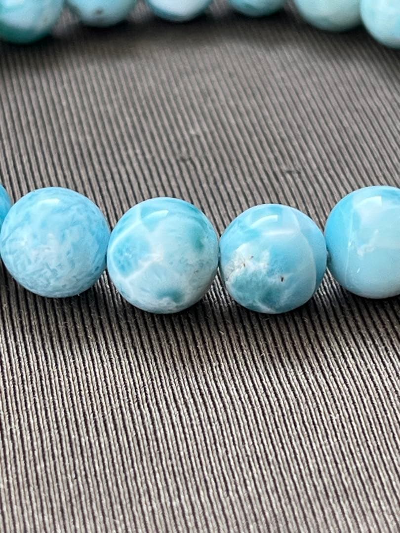 天然石ブレスレット☆ラリマー８ｍｍ〜９mｍ☆綺麗なブルーが癒し♡ドミニカ産