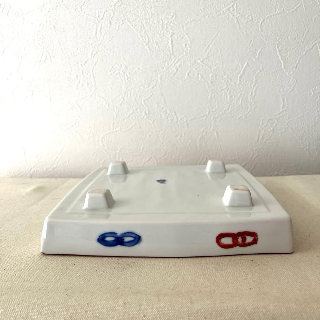 ○K953○有田焼　手描き　スクエア皿【未使用】