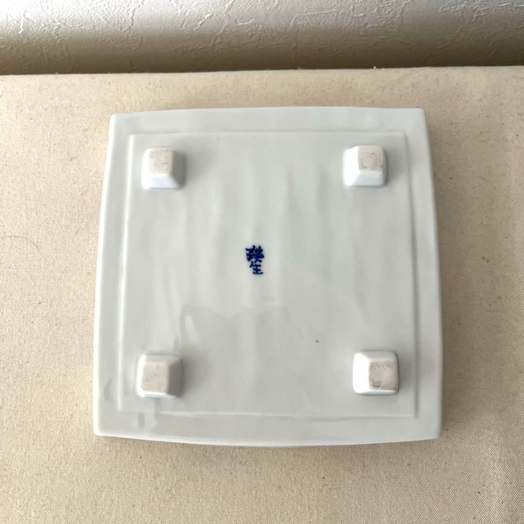 ○K953○有田焼　手描き　スクエア皿【未使用】