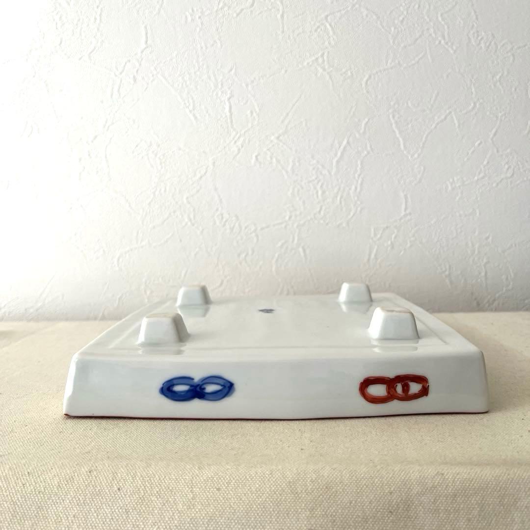 ○K953○有田焼　手描き　スクエア皿【未使用】