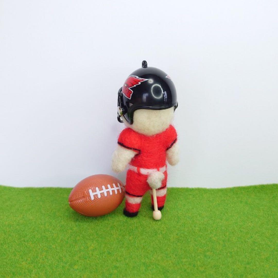 オーダー受付中❤️羊毛フェルト　アメフト部パグちゃん