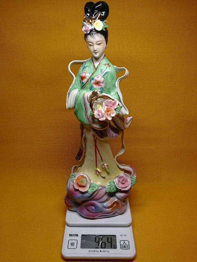 【美品】人形　天女　女神　陶器　置物　インテリア　工芸品　美術品　A2625