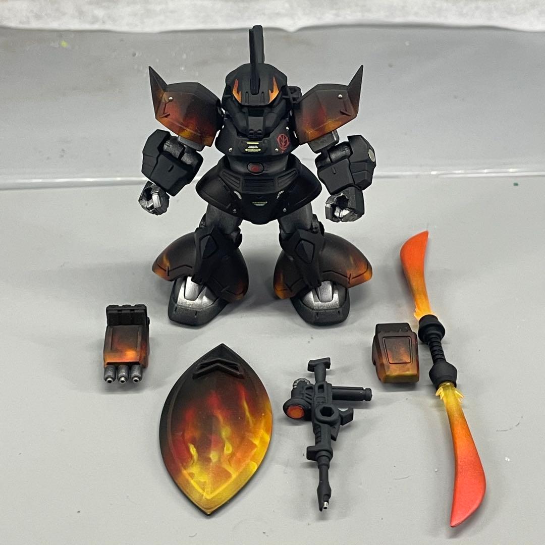 ム*ン様 モビルスーツアンサンブル　改造　ゲルググ　塗装品　フィギュア　炎　ガン