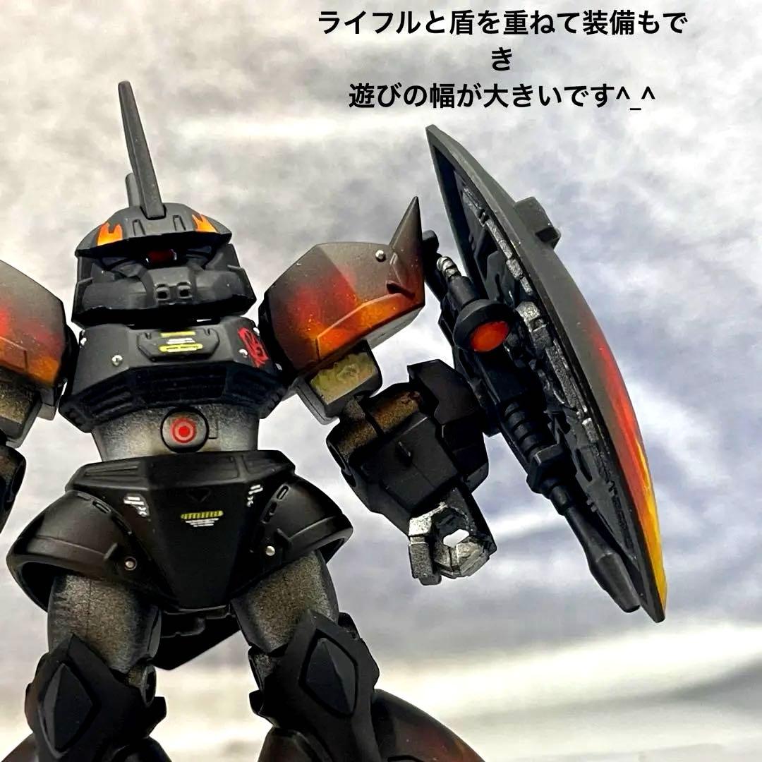 ム*ン様 モビルスーツアンサンブル　改造　ゲルググ　塗装品　フィギュア　炎　ガン