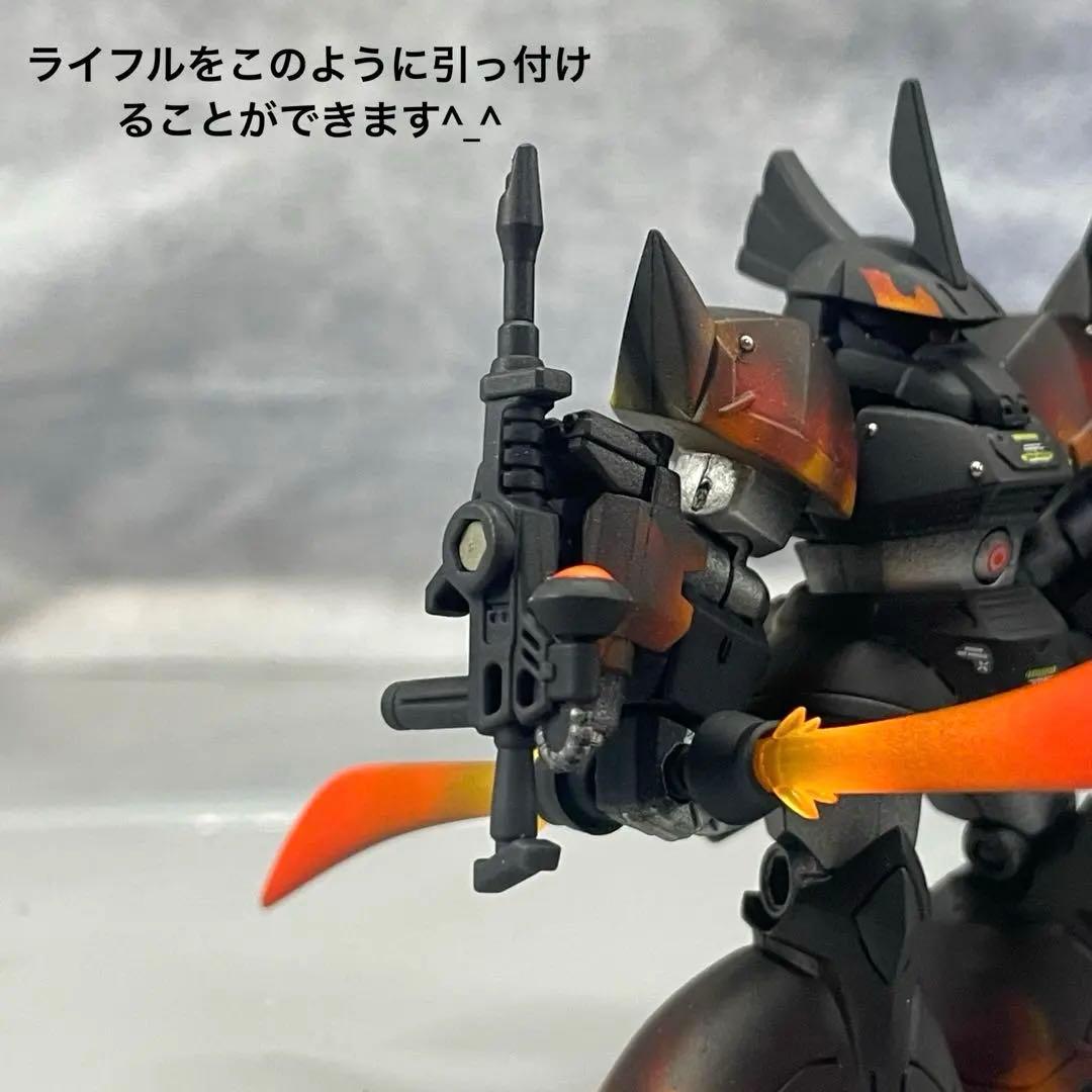 ム*ン様 モビルスーツアンサンブル　改造　ゲルググ　塗装品　フィギュア　炎　ガン