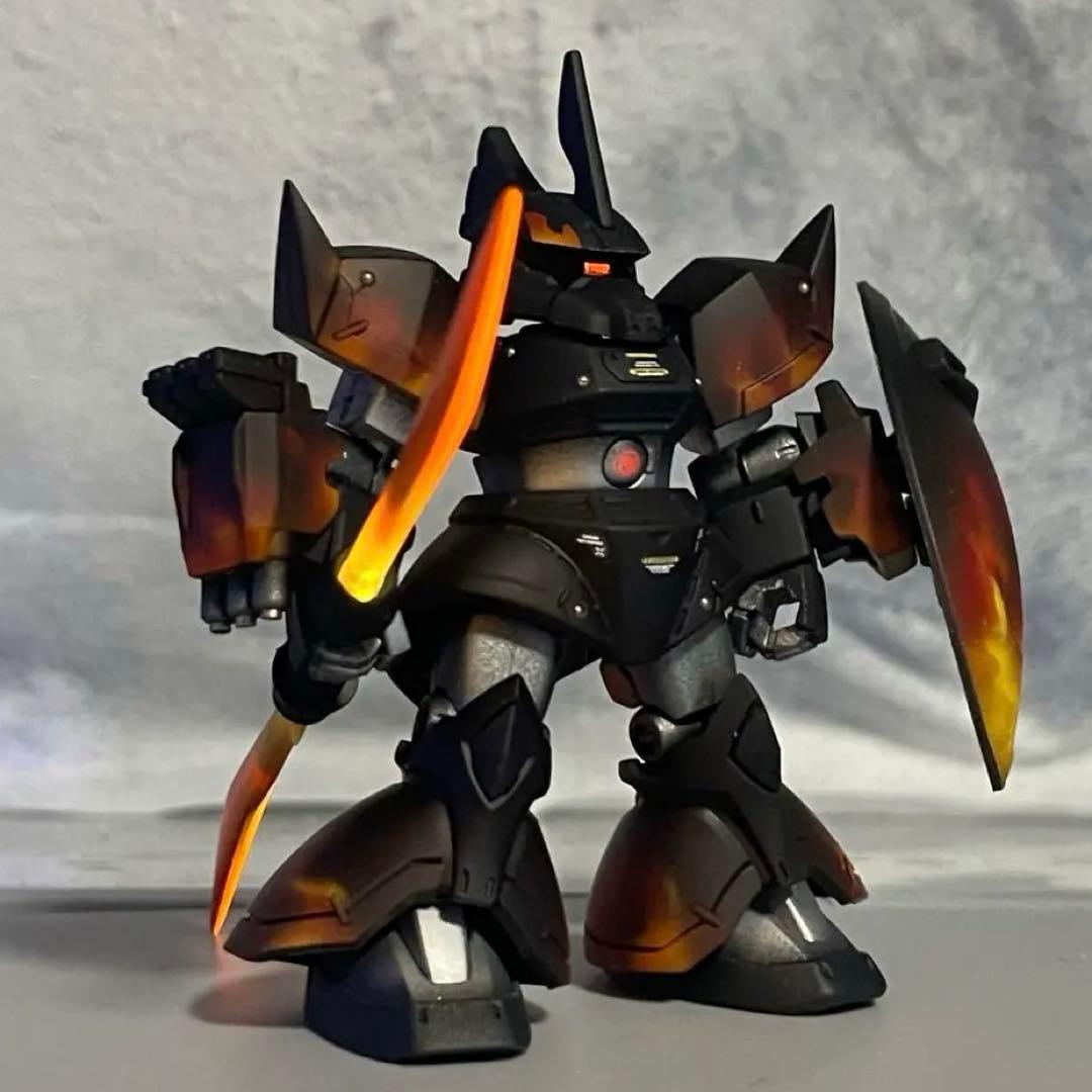 ム*ン様 モビルスーツアンサンブル　改造　ゲルググ　塗装品　フィギュア　炎　ガン