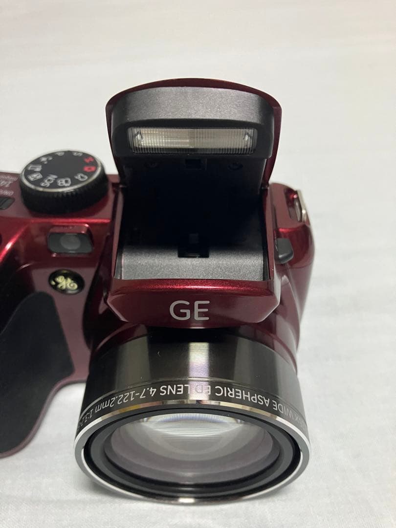 【美品】GE デジタルカメラ X600 1440万画素 光学26倍 レッド