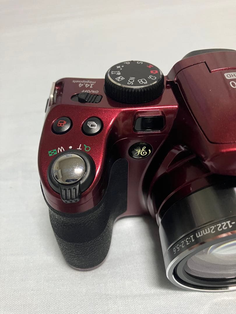 【美品】GE デジタルカメラ X600 1440万画素 光学26倍 レッド