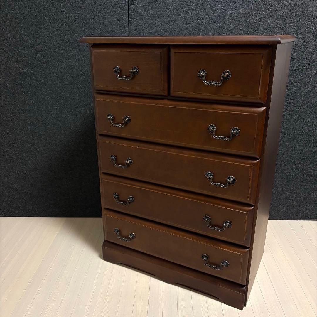 北欧　アンティーク　チェスト　5段　ヴィンテージ　収納棚　箪笥　木製チェスト