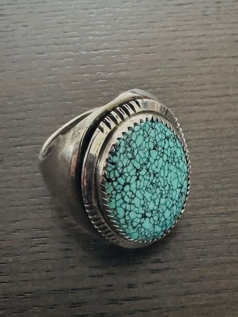 天然ターコイズリング 1970年代 ナバホ インディアンジュエリー