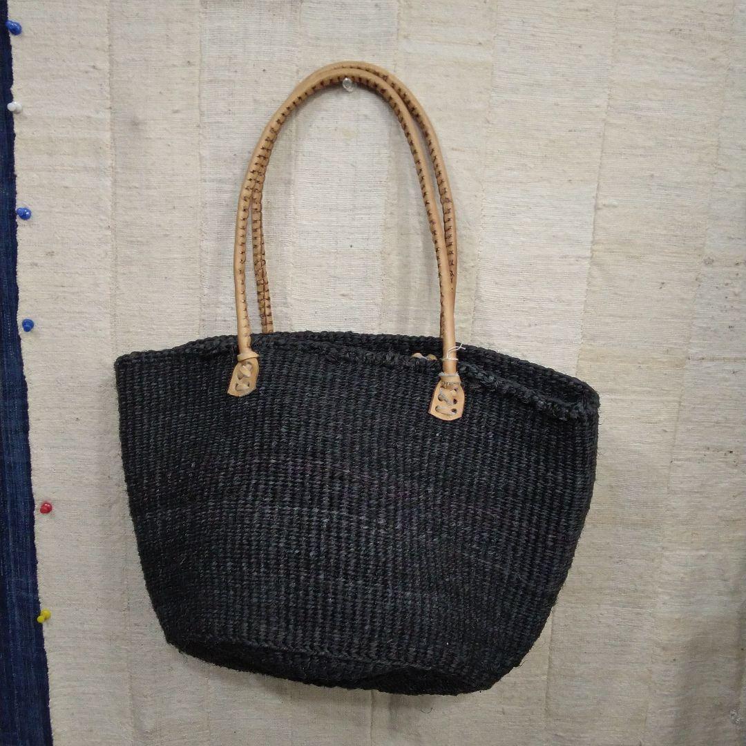 アフリカ　ケニア　新品タグ付き　サイザル麻バック　Brack　L