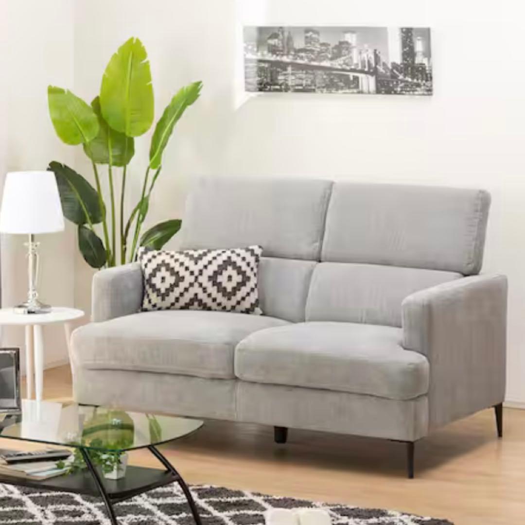 【神奈川県厚木市引取希望】ニトリ2人掛けソファ 布張りタイプ サザーラ GY