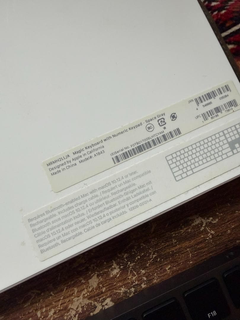 A1843 Appleアップルmagic keyboard テンキー付きUS配列
