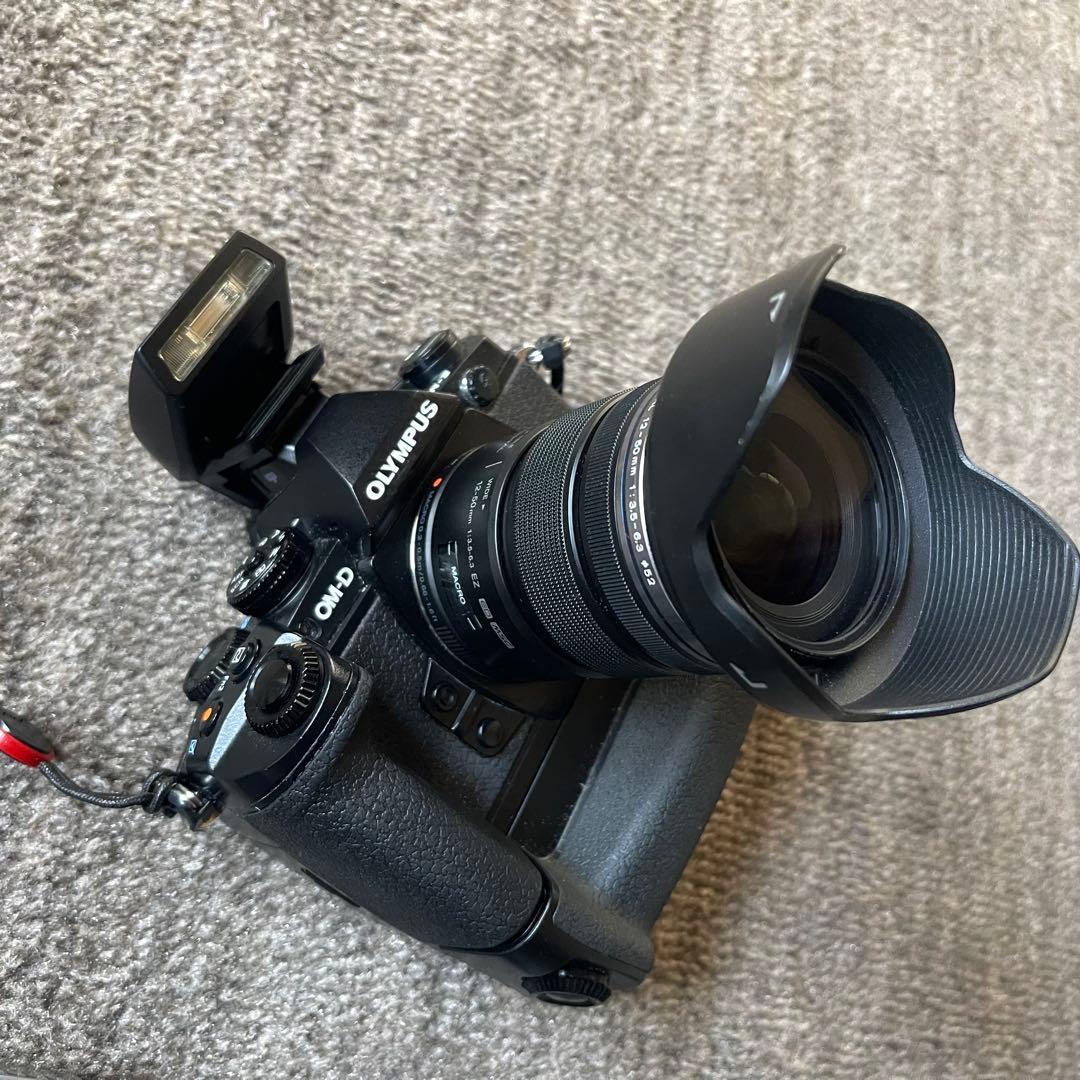 オリンパスE-M1 ミラーレス一眼 レンズセット 電池3個 バッテリーグリップ