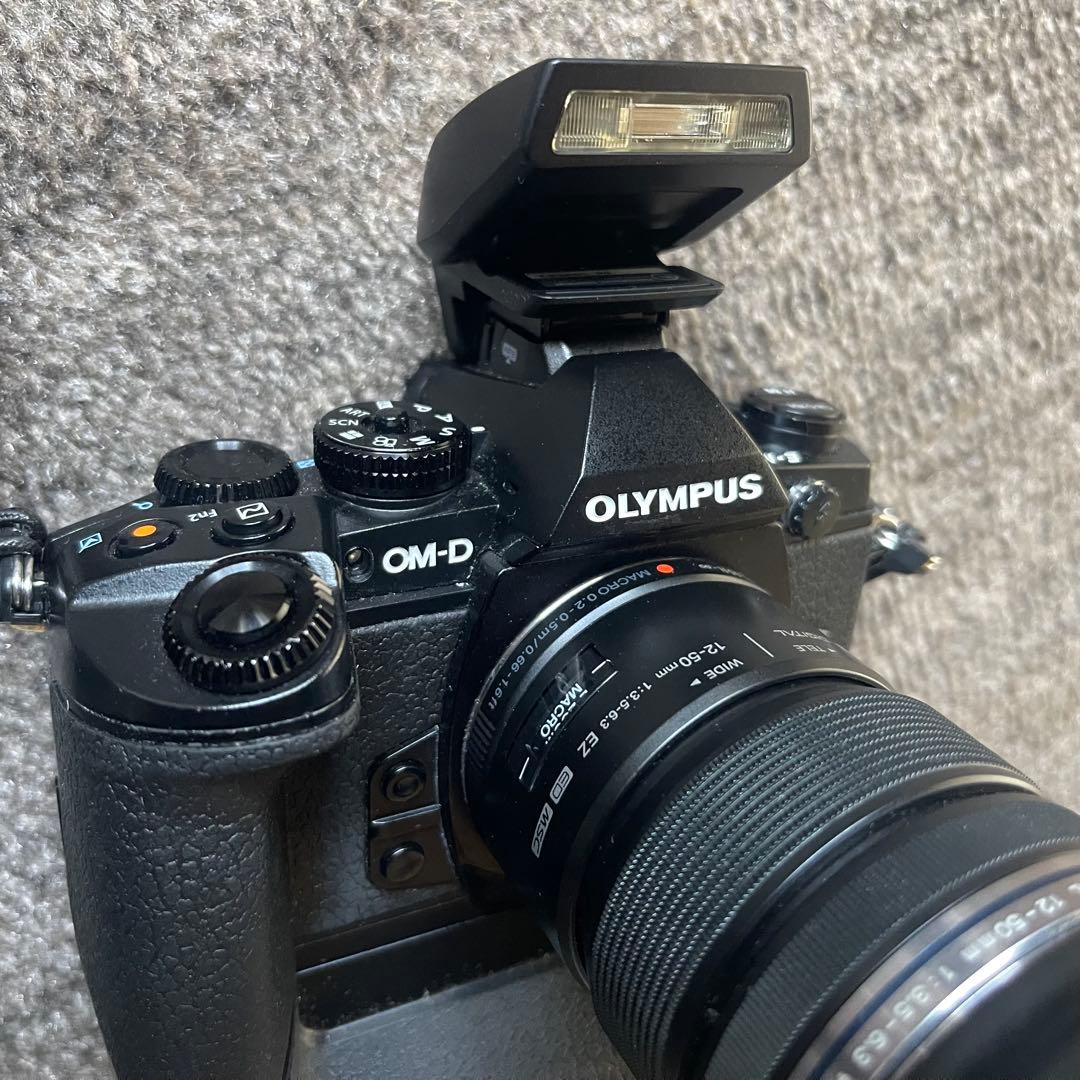 オリンパスE-M1 ミラーレス一眼 レンズセット 電池3個 バッテリーグリップ