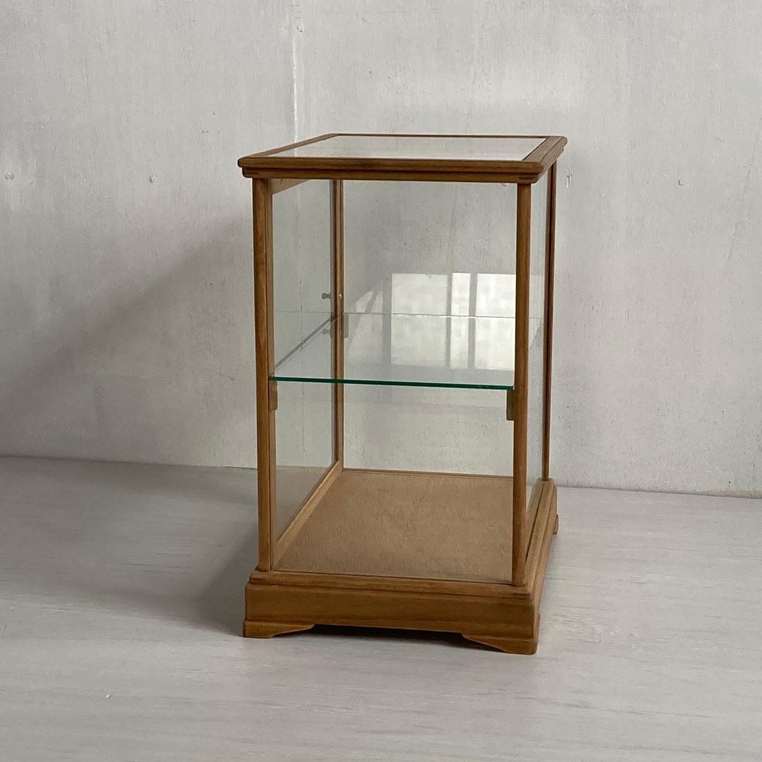 古い木製 ガラスケース 2段 ショーケース 展示ケース パンケース 店舗什器