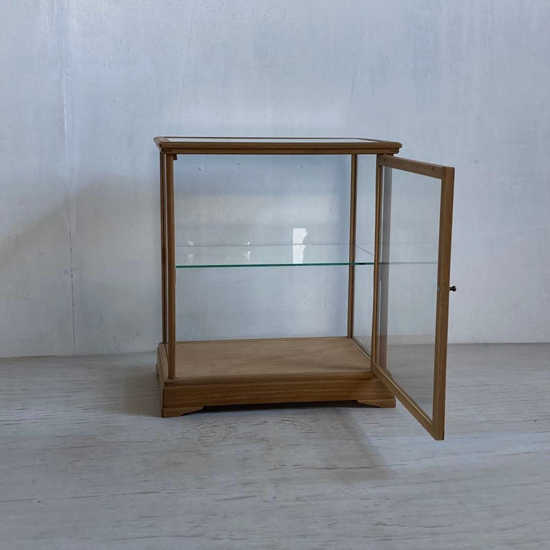 古い木製 ガラスケース 2段 ショーケース 展示ケース パンケース 店舗什器