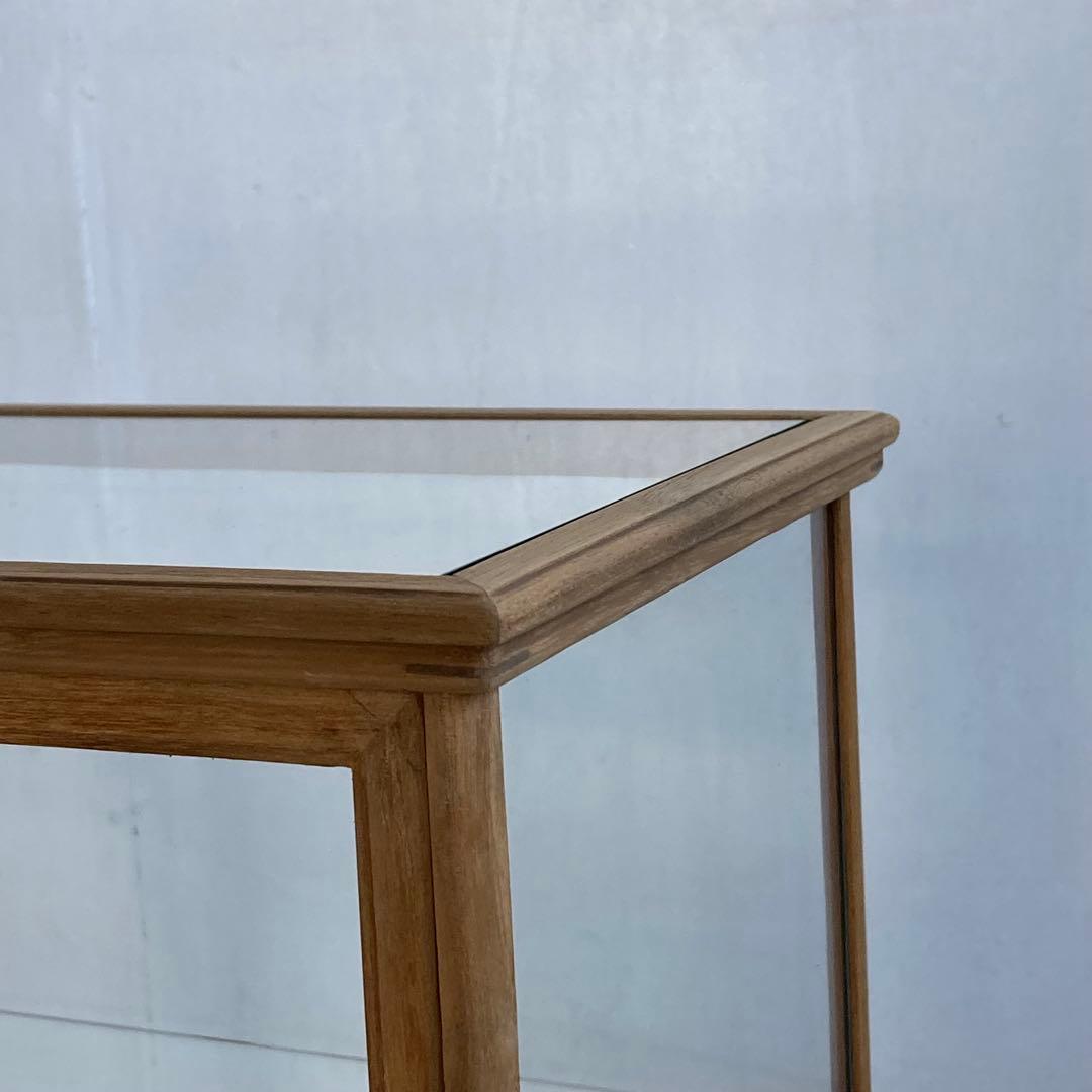 古い木製 ガラスケース 2段 ショーケース 展示ケース パンケース 店舗什器