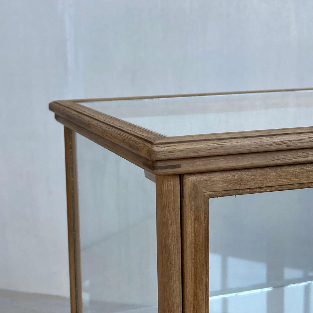 古い木製 ガラスケース 2段 ショーケース 展示ケース パンケース 店舗什器