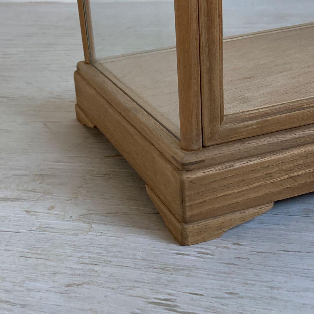 古い木製 ガラスケース 2段 ショーケース 展示ケース パンケース 店舗什器