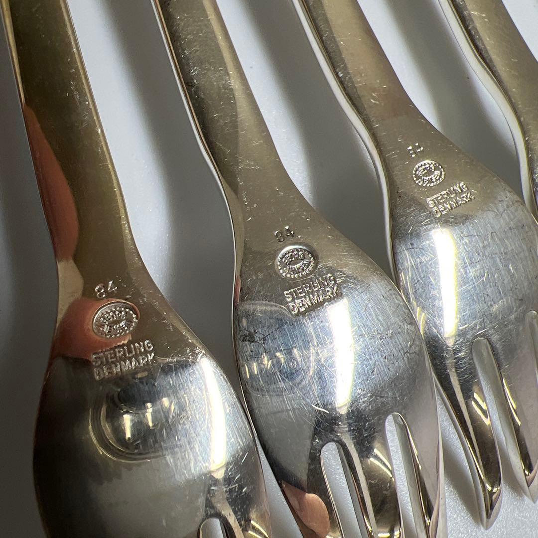 ジョージジェンセン　激レアブロッサムsterling925 デザートフォーク6本