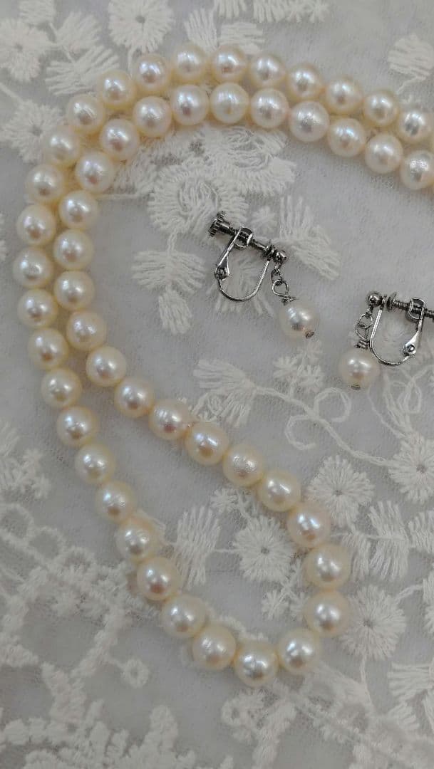 こや真珠(パール) 連ネックレス イヤリングセット