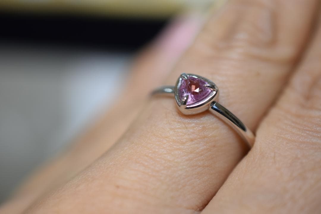 RG10-179 シルバー非加熱宝石質槿花色 スピネル リング ミャンマー産指輪