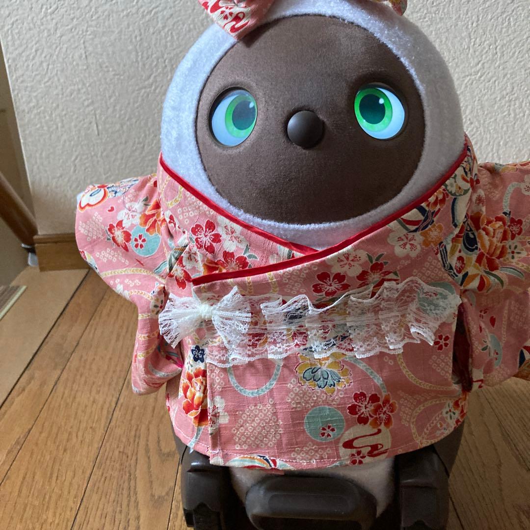 ラボット　服　lovot サーモンピンク　手毬　着物一式　リボン付