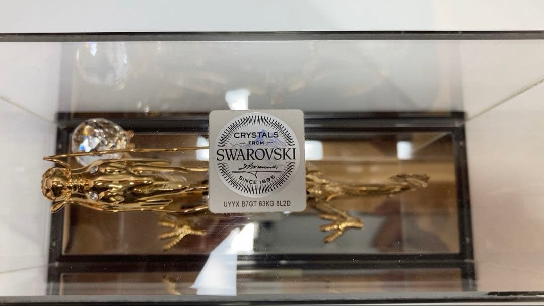 フワロフスキー　祥龍　クリスタルガラス　ゴールドドラゴン Swarovski置物