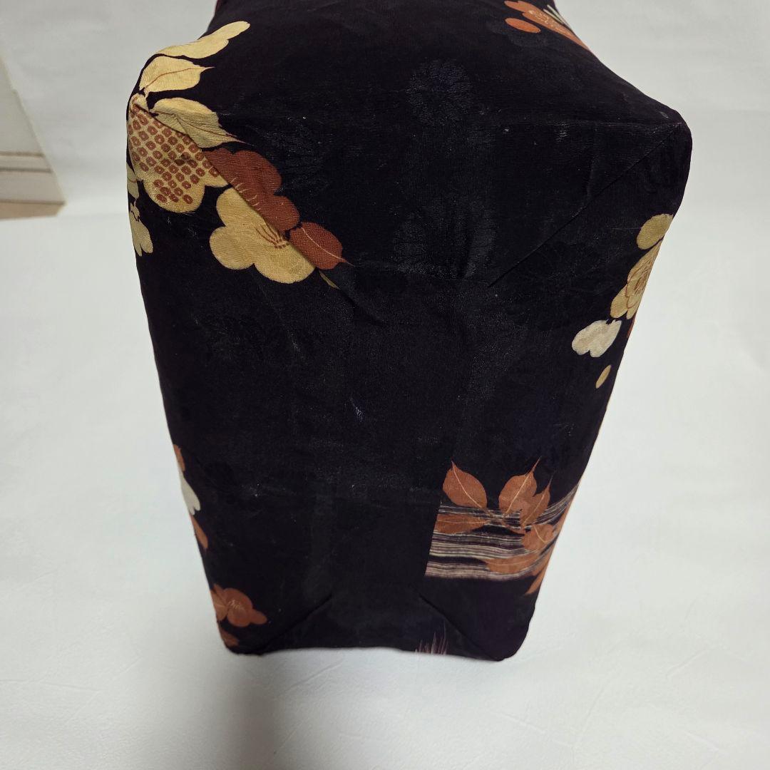 ハンドメイド桜柄の布製一閑張籠バッグ