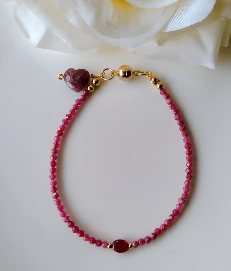 Kgf14 宝石質 高品質 天然石 ルビー ナチュラルルビー ブレスレット