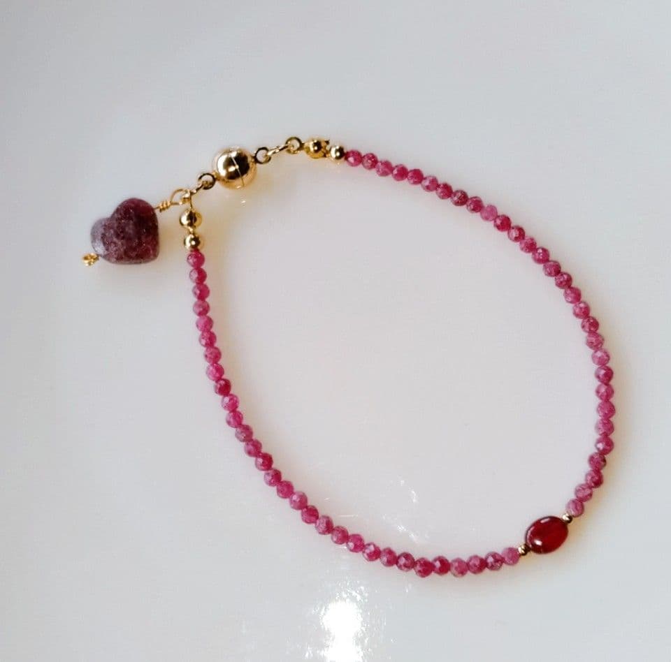 Kgf14 宝石質 高品質 天然石 ルビー ナチュラルルビー ブレスレット