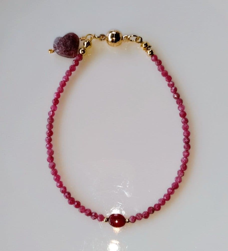 Kgf14 宝石質 高品質 天然石 ルビー ナチュラルルビー ブレスレット
