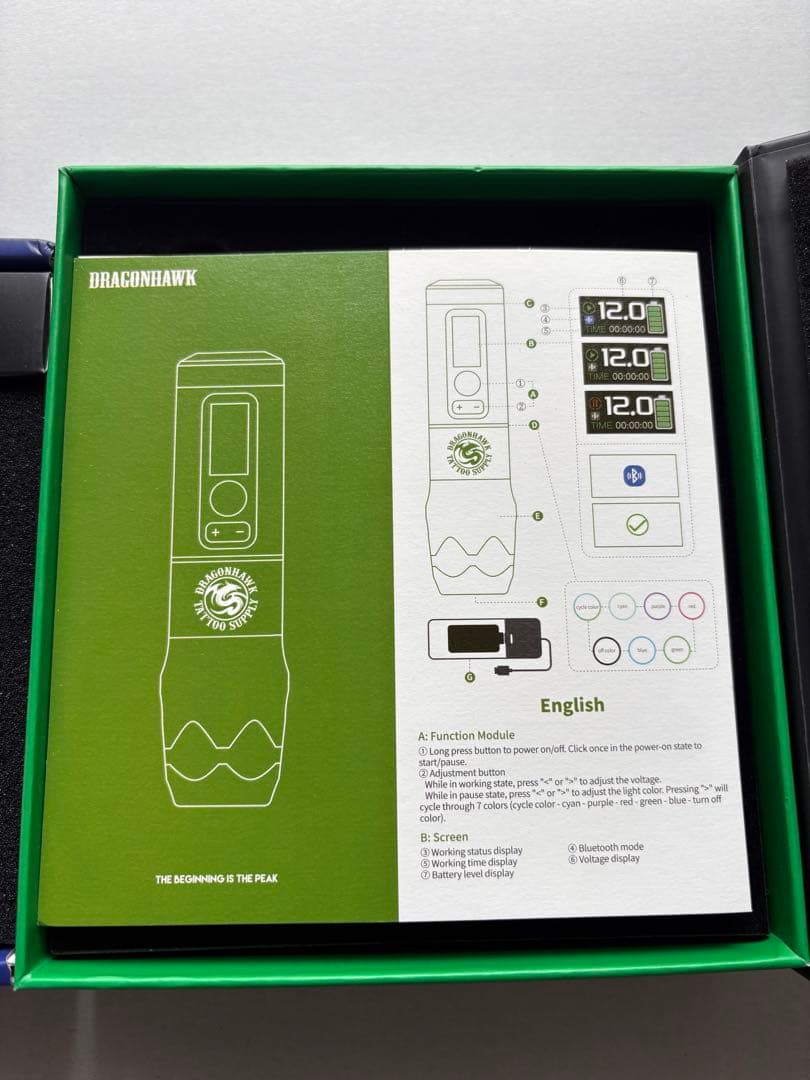 Dragonhawk ワイヤレスタトゥーペン（Bluetoothスイッチ付き）