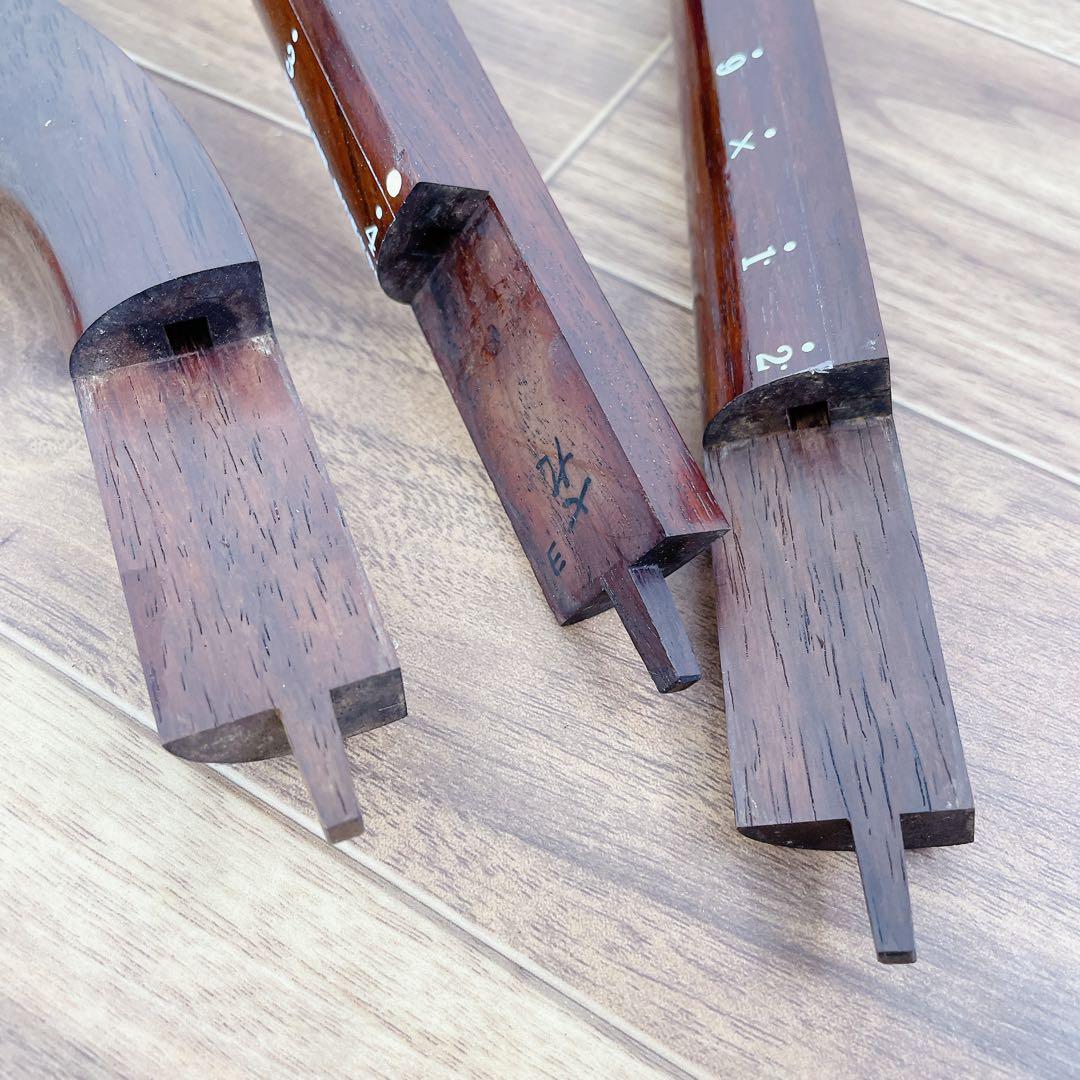 三味線 細棹 紫檀 平溝 丸打胴 人工皮 和楽器