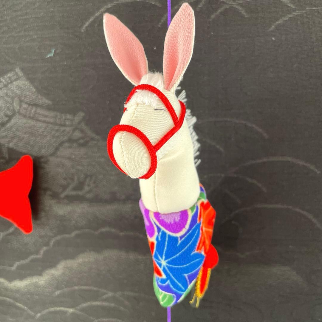 141 ちりめん細工　端午の節句タペストリー　吊るし飾り　古布