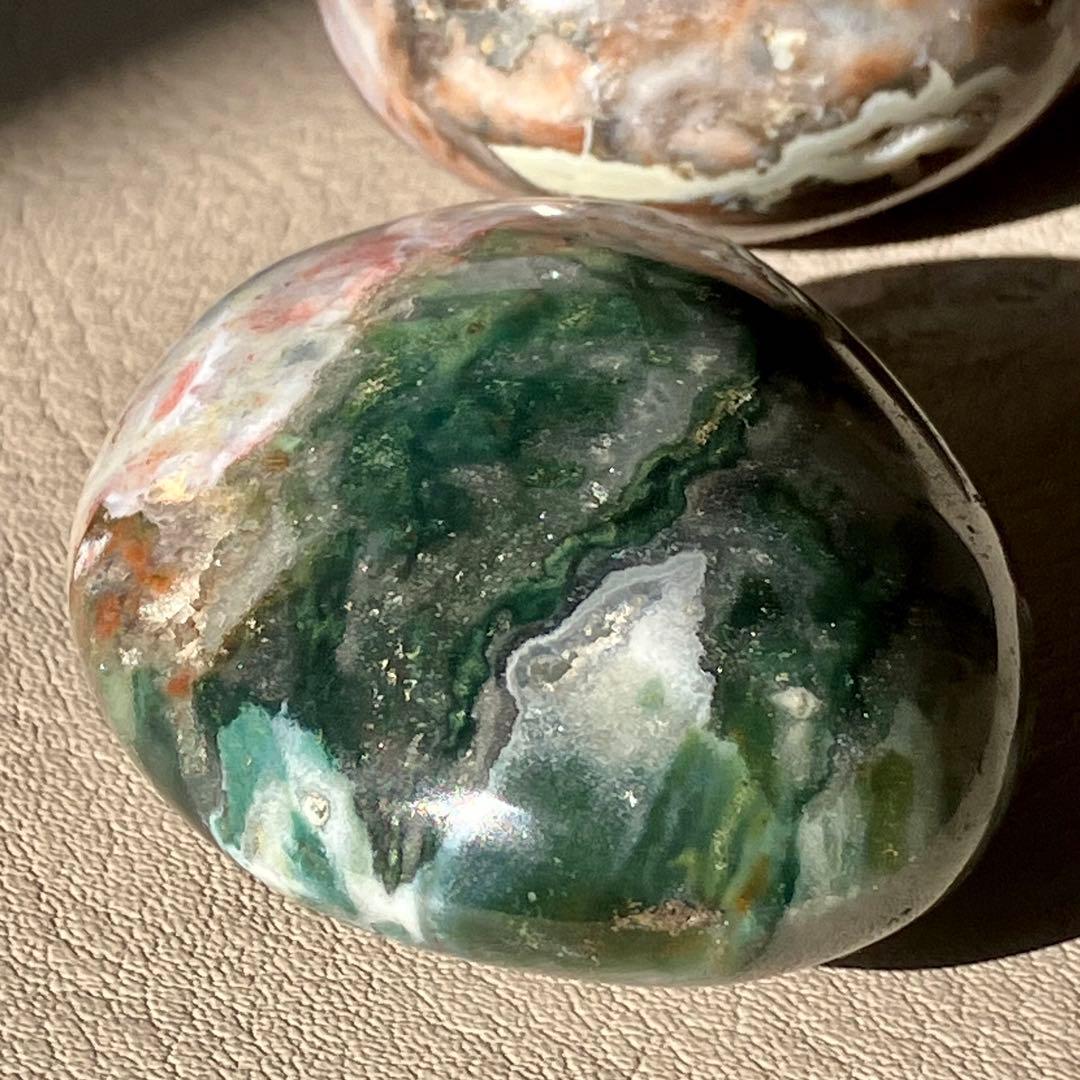 【B】キラキラグリーン✴︎オーシャンジャスパー パームストーン