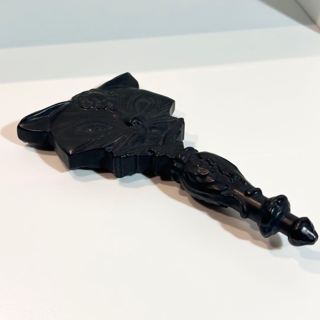 オブシディアン　猫　手鏡　ファンタジー　天然石　インテリア　パワーストーン