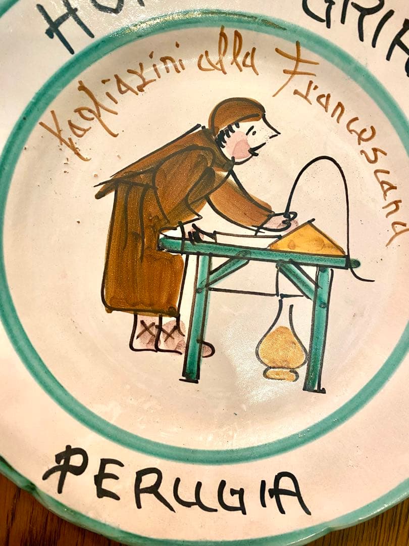 ブオンリコルド　イタリア製絵皿　1984 ペルージャ