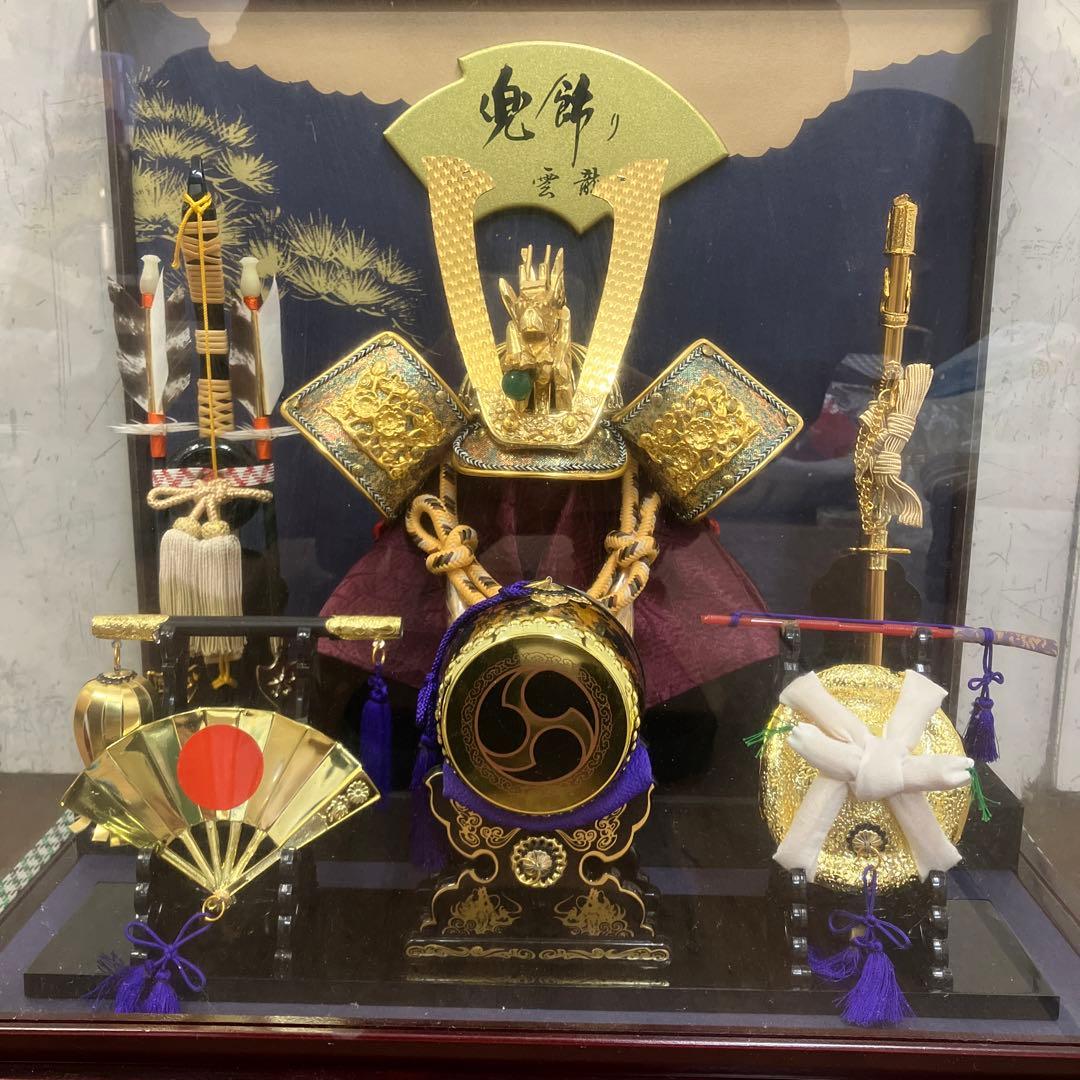 A-3 雲龍 五月人形 置物 兜飾り 成長祈願 装飾金具 ケース入り 節句飾り