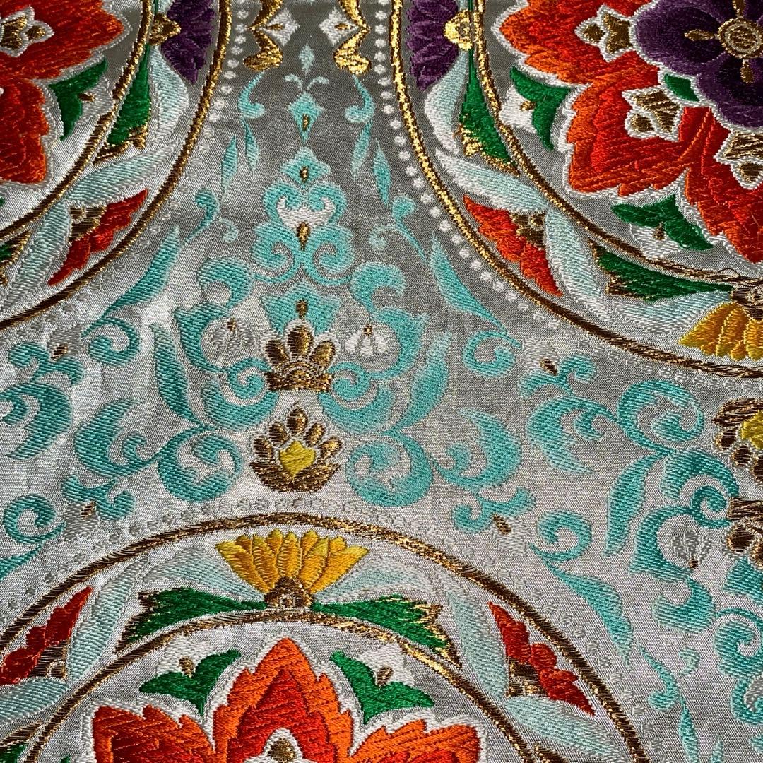 table runner 「青磁色・彩」　帯リメイク