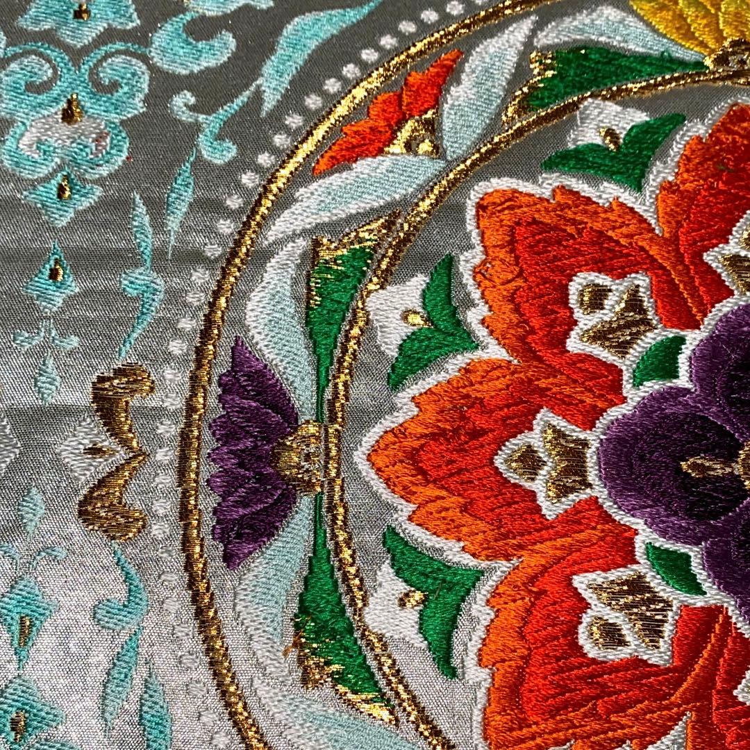 table runner 「青磁色・彩」　帯リメイク